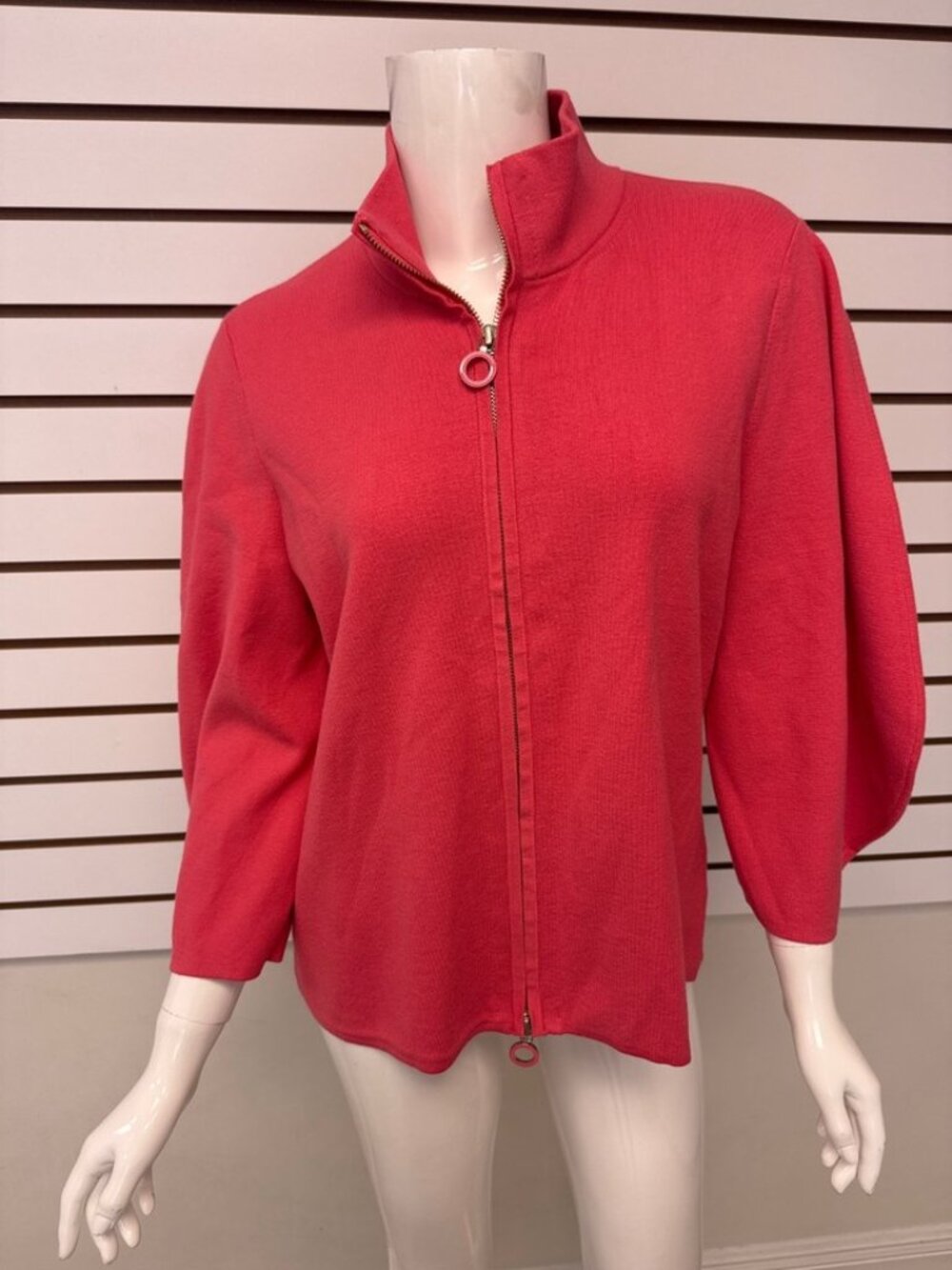 NWT Carlisle Women's Full Zip Cardigan Pink Knit Sweater Medium
